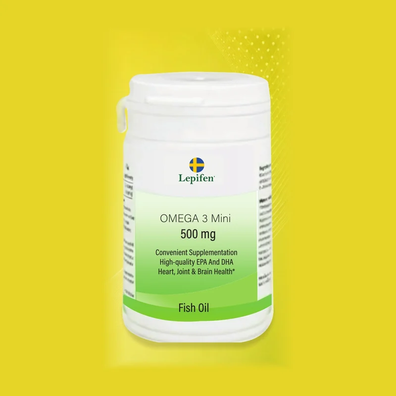 Omega3 Mini, förpackning för kosttillskott